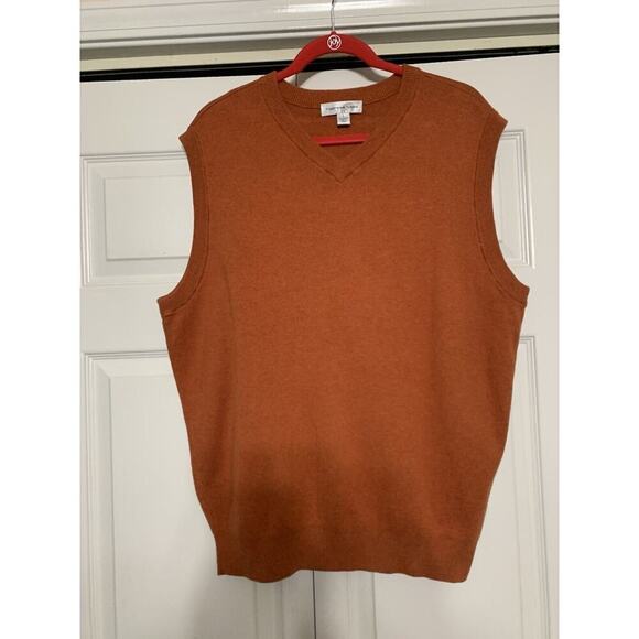Cypress Links Sweater Vest Mens Large Burnt Orange Cotton Classic Preppy Golf - Picture 2 of 6